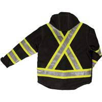 Manteau de s&eacute;curit&eacute; 4-en-1 en tissu ind&eacute;chirable, Polyester, Noir, T-petit Les Fournitures Industrielles Méga