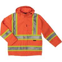 Manteau de s&eacute;curit&eacute; imperm&eacute;able en tissu ind&eacute;chirable Ripstop, Polyester, T-petit, Orange haute visibilit&eacute; Les Fournitures Industrielles Méga
