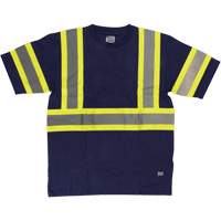 Short Sleeve Safety T-Shirt, Cotton, X-Small, Navy Blue Les Fournitures Industrielles Méga