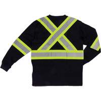 Long Sleeve Safety T-Shirt, Cotton, X-Small, Black Les Fournitures Industrielles Méga
