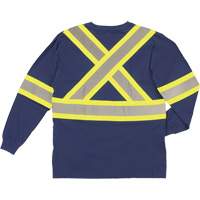 Long Sleeve Safety T-Shirt, Cotton, X-Small, Navy Blue Les Fournitures Industrielles Méga