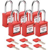 Velocity Lockout Padlocks, Red, Keyed Alike, Nylon, 1-1/2" Width Les Fournitures Industrielles Méga