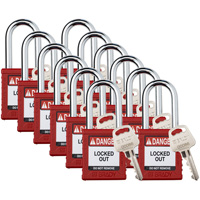 Velocity Lockout Padlocks, Red, Keyed Different, Nylon, 1-1/2" Width Les Fournitures Industrielles Méga
