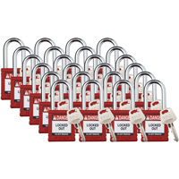 Velocity Lockout Padlocks, Red, Keyed Different, Nylon, 1-1/2" Width Les Fournitures Industrielles Méga