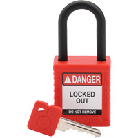 Velocity Safety Lockout Padlock, Red, Keyed Different, Nylon, 1-1/2" Width Les Fournitures Industrielles Méga