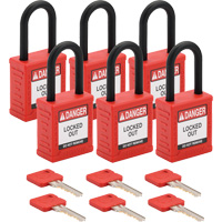 Velocity Lockout Padlocks, Red, Keyed Alike, Nylon, 1-1/2" Width Les Fournitures Industrielles Méga