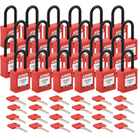Velocity Lockout Padlocks, Red, Keyed Different, Nylon, 1-1/2" Width Les Fournitures Industrielles Méga