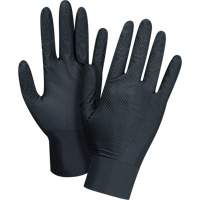 Gants d'examen de poids lourd &agrave; prise tactile, Petit, Nitrile, 8 mils, Sans poudre, Noir, Classe 2 Les Fournitures Industrielles Méga
