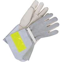 Lined Utility Gloves with 5" Cuff, Grain Cowhide, Size 10 Les Fournitures Industrielles Méga