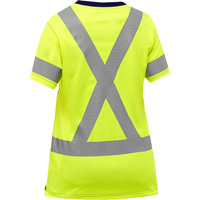 Bisley&reg; Women's X-Back Short Sleeve Shirt, Poly-Cotton, Small, High Visibility Lime-Yellow Les Fournitures Industrielles Méga