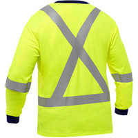 Bisley&reg; X-Back Long Sleeve Shirt, Poly-Cotton, Small, High Visibility Lime-Yellow Les Fournitures Industrielles Méga