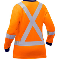 Bisley&reg; Women's X-Back Long Sleeve Shirt, Poly-Cotton, Small, High Visibility Orange Les Fournitures Industrielles Méga
