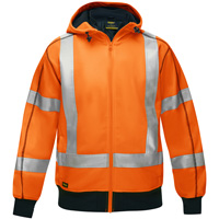 Bisley&reg; X-Back Full Zip Hooded Sweatshirt with Sherpa Lining, Small, High Visibility Orange Les Fournitures Industrielles Méga