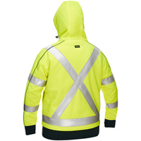 Bisley&reg; X-Back Women's Contoured Full Zip Hooded Sweatshirt with Sherpa Lining, Small, High Visibility Lime-Yellow Les Fournitures Industrielles Méga