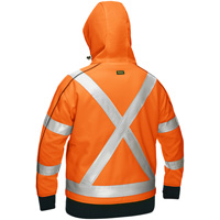 Bisley&reg; X-Back Women's Contoured Full Zip Hooded Sweatshirt with Sherpa Lining, Small, High Visibility Orange Les Fournitures Industrielles Méga