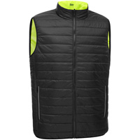 Bisley&reg; X-Back Reversible Puffer Vest, High Visibility Lime-Yellow, Small, Polyester Les Fournitures Industrielles Méga