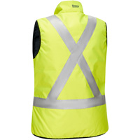 Bisley&reg; X-Back Women's Contoured Reversible Puffer Vest, High Visibility Lime-Yellow, Small, Polyester Les Fournitures Industrielles Méga