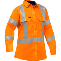 Bisley&reg; X-Back Women's Long Sleeve Work Shirt with X-Airflow, Poly-Cotton, Small, High Visibility Orange Les Fournitures Industrielles Méga