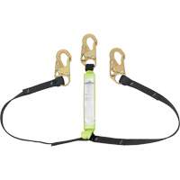 SA-64000-4 Shock Absorbing Lanyard, 4', Snap Hook Center, Snap Hook Leg Ends, Polyester Les Fournitures Industrielles Méga