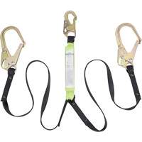 SA-64022-6 Shock Absorbing Lanyard, 6', Form Hook Center, Snap Hook Leg Ends, Polyester Les Fournitures Industrielles Méga