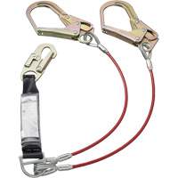 SA-55522-4 PVC-Coated Shock Absorbing Lanyard, 4', Form Hook Center, Snap Hook Leg Ends, Galvanized Steel Les Fournitures Industrielles Méga