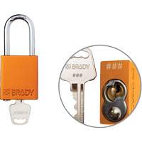 Velocity Plus Safety Lockout Padlock, Orange, Keyed Alike, Aluminum, 1-1/2" Width Les Fournitures Industrielles Méga