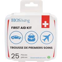 25-Piece Home & Travel First Aid Kit, Plastic B Les Fournitures Industrielles Méga