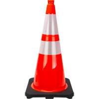 Premium Traffic Cone, 28", Orange, 4" & 6" Reflective Collar(s) Les Fournitures Industrielles Méga