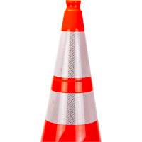 Premium Traffic Cone, 28", Orange, 4" & 6" Reflective Collar(s) Les Fournitures Industrielles Méga