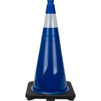 Premium Traffic Cone, 28", Blue, 4" Reflective Collar(s) Les Fournitures Industrielles Méga