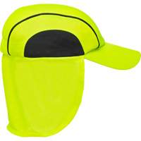 Chapeaux de refroidissement avec voiles pour le cou, Lime haute visibilit&eacute; Les Fournitures Industrielles Méga