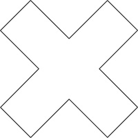 Formes pour le marquage des planchers, Croix, 9,5" lo x 3,5" la, Blanc, Vinyle Les Fournitures Industrielles Méga