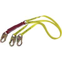 External Energy Absorber Lanyard with 3/4" Hooks, 6', Snap Hook Center, Snap Hook Leg Ends, Polyester Les Fournitures Industrielles Méga