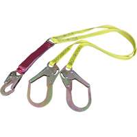External Energy Absorber Lanyard with 2-1/4" Hooks, 6', Snap Hook Center, Snap Hook Leg Ends, Polyester Les Fournitures Industrielles Méga