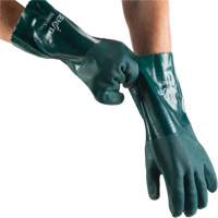 Gants verts &agrave; double enduit, 14" lo, PVC, Doublure en Jersey de coton, 70 mils Les Fournitures Industrielles Méga