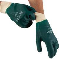 Double Dipped Green Gloves, 10" L, PVC, Cotton Jersey Inner Lining, 70-mil Les Fournitures Industrielles Méga