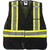 CSA Compliant Surveyor Vest, Black, Medium, Polyester Les Fournitures Industrielles Méga