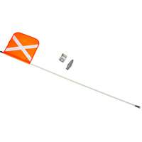 Heavy-Duty Safety Whip, Threaded Mount, 5' High, Orange with Reflective X Les Fournitures Industrielles Méga