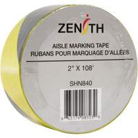 Ruban pour marquage d'all&eacute;es, 2" x 108', PVC, Noir et jaune Les Fournitures Industrielles Méga