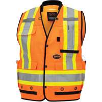 6680 Veste d'arpenteur antimicrobienne haute visibilit&eacute; avec dos en maille, Orange haute visibilit&eacute;, Petit, Polyester Les Fournitures Industrielles Méga