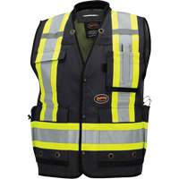 6679 Veste d'arpenteur antimicrobienne haute visibilit&eacute; avec dos en maille, Noir, Petit, Polyester Les Fournitures Industrielles Méga
