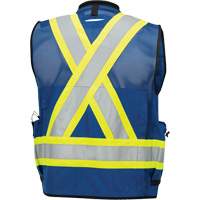 6681 Veste d'arpenteur antimicrobienne haute visibilit&eacute; avec dos en maille, Bleu royal, Petit, Polyester Les Fournitures Industrielles Méga