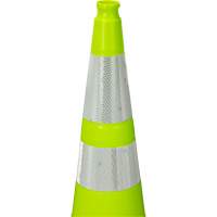 Premium Traffic Cone, 36", Lime Green, 4" & 6" Reflective Collar(s) Les Fournitures Industrielles Méga