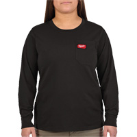 GRIDIRON Long Sleeve Pocket T-Shirt, Women's, X-Small, Black Les Fournitures Industrielles Méga