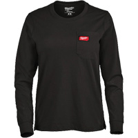 GRIDIRON Long Sleeve Pocket T-Shirt, Women's, X-Small, Black Les Fournitures Industrielles Méga
