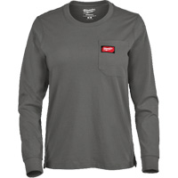 GRIDIRON Long Sleeve Pocket T-Shirt, Women's, X-Small, Grey Les Fournitures Industrielles Méga