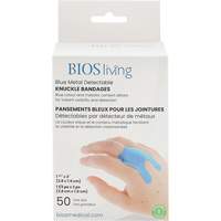 Bandages bleus, Jointures, 3", Tissu d&eacute;tectable, St&eacute;rile Les Fournitures Industrielles Méga