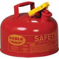 Safety Can for Flammables, Type I, Galvanized Steel, 2 US gal., Red, FM Approved/UL/ULC Listed Les Fournitures Industrielles Méga