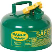Safety Can for Combustibles, Type I, Galvanized Steel, 2 US gal., Green, FM Approved/UL/ULC Listed Les Fournitures Industrielles Méga