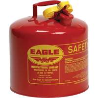 Safety Can for Flammables, Type I, Galvanized Steel, 5 US gal., Red, FM Approved/UL/ULC Listed Les Fournitures Industrielles Méga